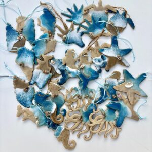 Wooden Sea Creature Ornaments